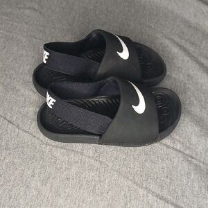 Nike Black and White Slide Sandals